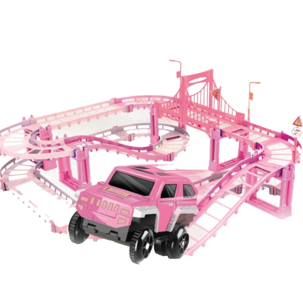 Elektrisk bane Legetøjsbil Engineering Car Børneuddannelses Legetøjsbane Car Small Train (Pink)