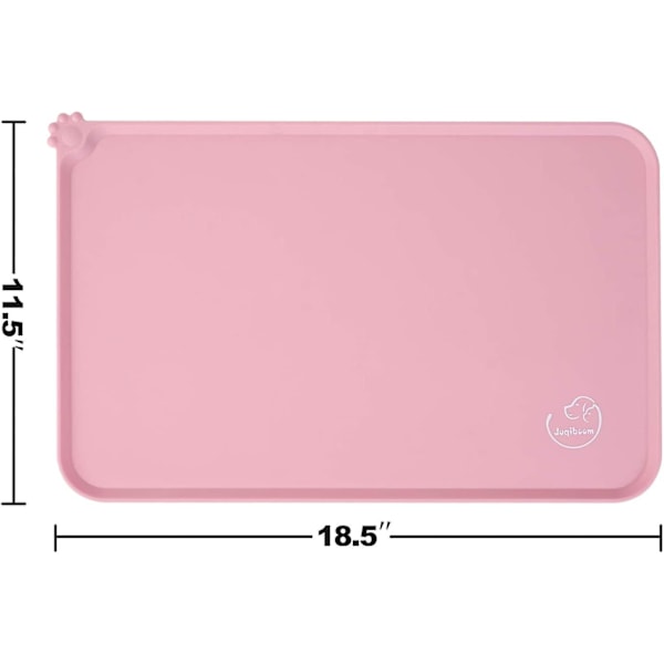 Silikon Vandtæt Hundekat Dyrefodermåtter, Skridsikker, Nem Rengøring Pet Hundekat Skålmåtter Bordskånere (18,5\" X 11,5\") Pink Pink 18,5\" X 11,5\"