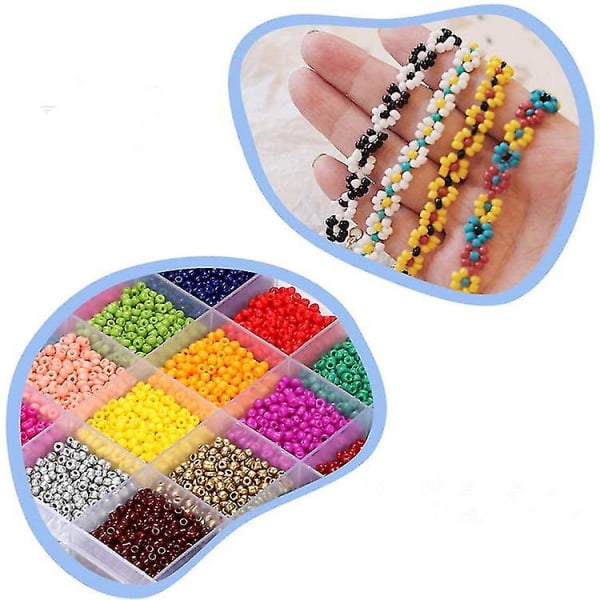 6000 st DIY Beads Armband Halsband Bead Set Paint Beads Färgade pärlor