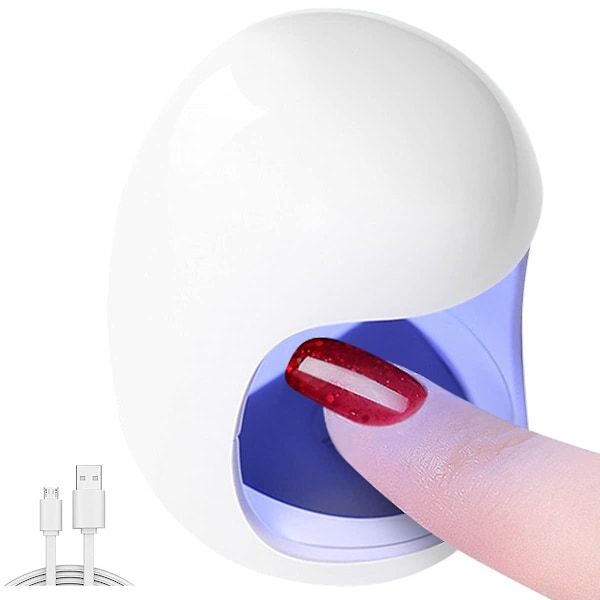 Egg-shaped Nail Art Phototherapy Lamp - White Egg-shaped Lamp (with Usb Cable)