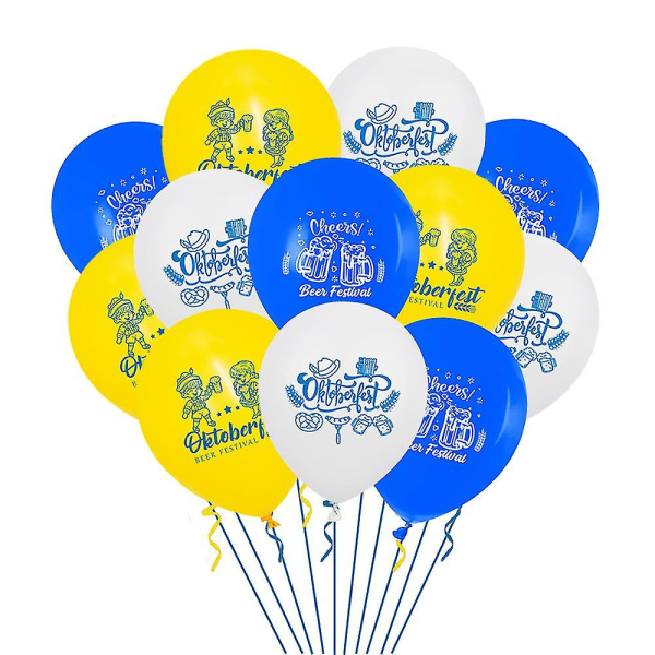 40 kpl Oktoberfest Balloon Beer Festival Party Rekvisiitta Folio Ilmapallot Printed Lateksi Kohtaus Asettelu Koristeet Väri Colored_ai