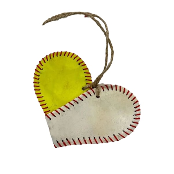 Handgjorda vintage baseball hjärta hängande prydnad Modern enkel dekorativ rekvisita för vardagsrummet (A)