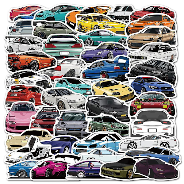 100 Pcs Car Stickers Sports Car Racing Stickers Vinyl Waterproof Stickers, Party Favors For Water Bottles