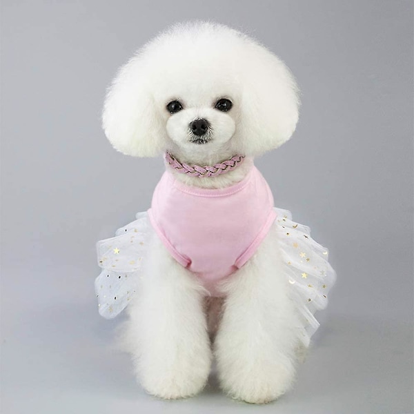 Söt Hund Prinsessklänning Husdjur Tutu Kjol Kanin Dekoration Bomull Andningsbar Flicka Bröllopsklänning Kläder För Valp Liten Hund (xs Rosa) Rosa Xs--Rygglängd 1