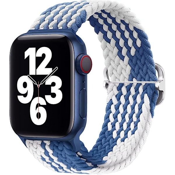 Strækbare Nylon Solo Loop Remme Kompatibel med Apple Watch Band 45mm 44mm 42mm til Kvinder Mænd, Justerbar Elastisk Flettet Rem Sport Håndledsremme til Iw