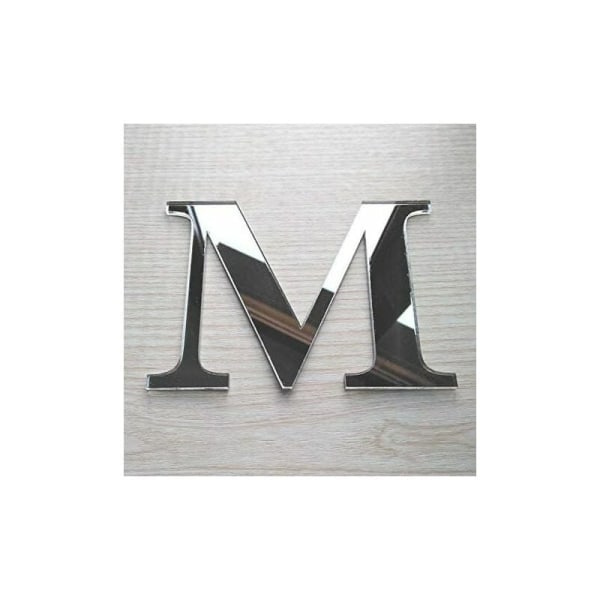 Självhäftande spegelbokstäver - bokstaven M & - höjd 15 cm - självhäftande initial - spegelalfabetet - plexiglasdekoration - alfabetet 26 bokstäver CHAM