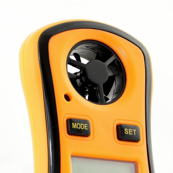 Fishtec Portable Digital Anemometer - Mäter ström/medel/maximal vindhastighet + temperatur - Bakgrundsbelyst LCD-skärm - Idealisk för vindsurfingfiske