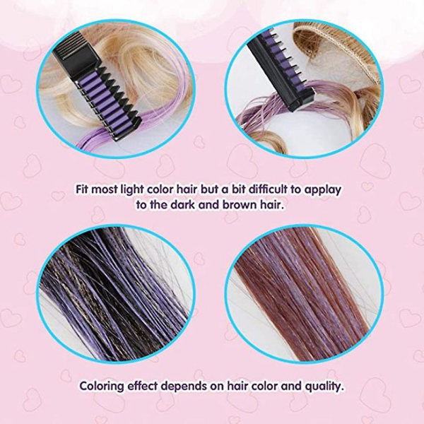 Engångs DIY hårfärgningskam Lättrengörande hårkritkam för flickor Makeup (lila)