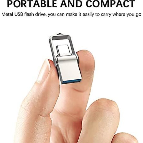32gb Mini USB 3.0 Typ C Dual USB -minne, Otg vattentät flashenhet med hög hastighet tumminne, pennenheter för typ-c smartphone, surfplatta, pixel, pc