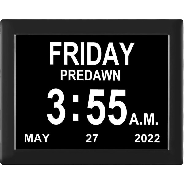 8 Inch Dementia Clock Large Digital Clock For Seniors, Digital Clock Large Display With Custom Alarms, Clock With Day & Date For Elderly,level 10 Auto