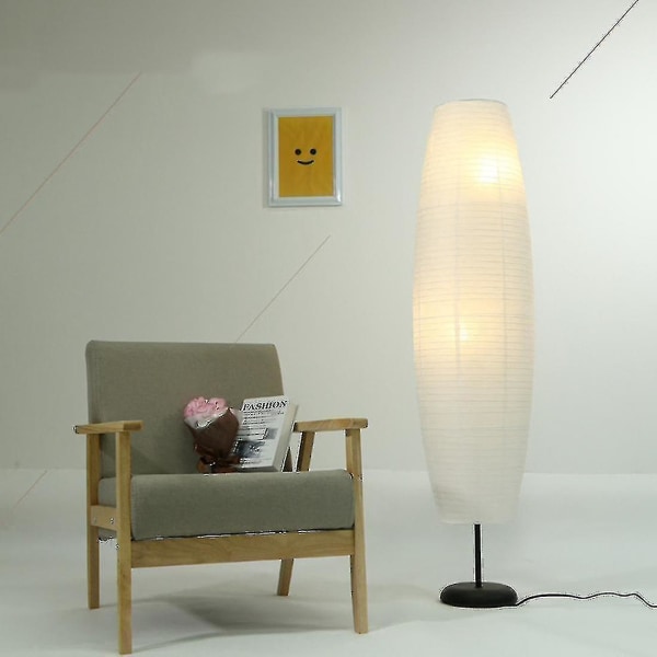 Riisipaperilattiavalaisin Creative Tall Lamp Lights Living Only -lamppuvarjostin