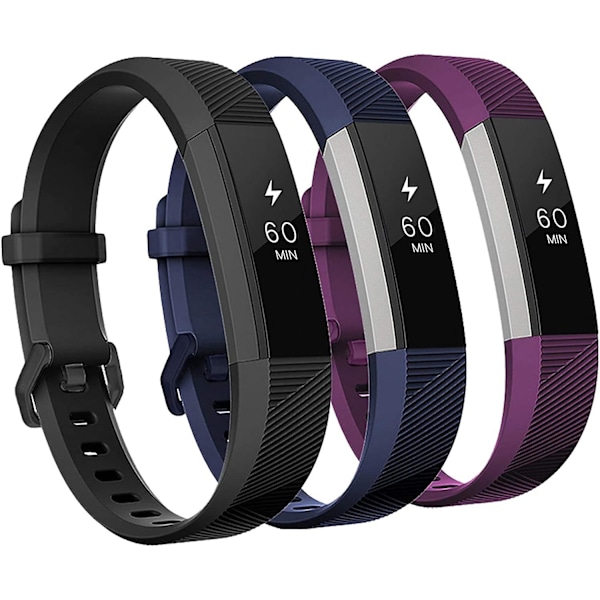 Bands Compatible With Fitbit Alta And Fitbit Alta Hr 3 Pack Soft Silicone Wristbands For Fitbit Alta Hr Bands With Secure Metal Buckle For Men Women