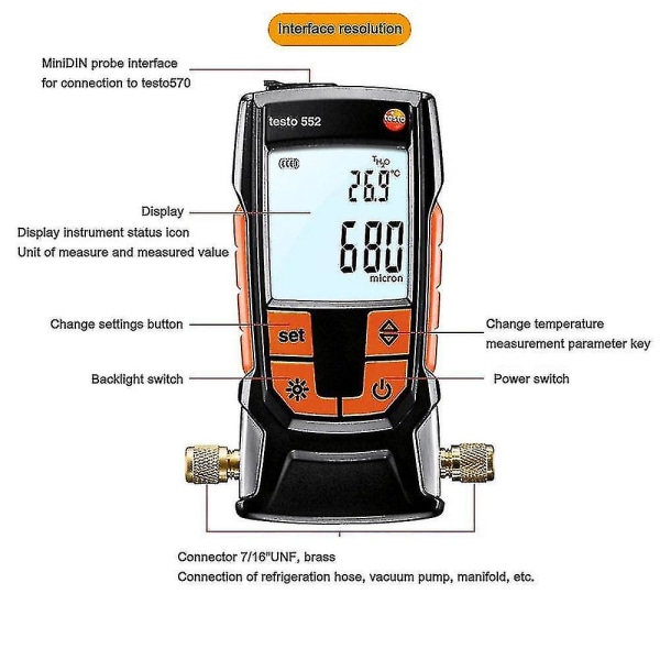 Testo 552 Digital Vacuum Gauge With Bluetooth For Refrigerant System And  Heat Pump Measuring Pressure Smart Probes App 7fbc | Fyndiq