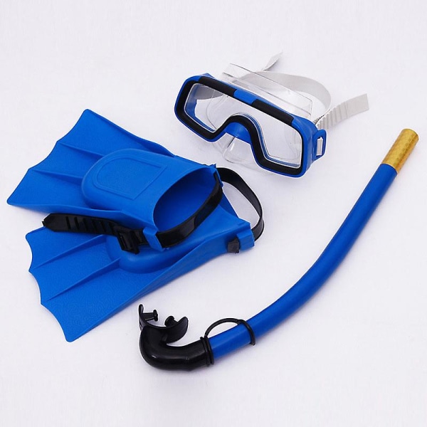 Nytt dykkermaskesett for barn Anti-tåke svømmebrillermasker Snorkelfinnersett for barn Gutter Jenter（Gul)
