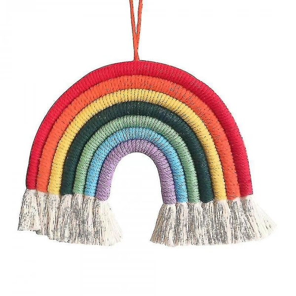 Rainbow Vägghängande Spets Vävd Dekoration Baby Room Barnrum Present Röd (1 Styck)