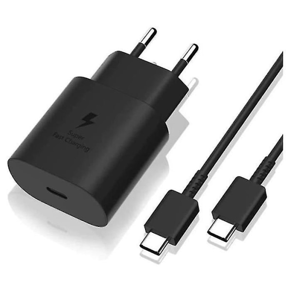 25W snabbladdare + USB-C USB-C-kabel för iPhone 15 6.1" - Svart