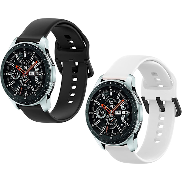 2 kpl Rannekkeita Samsung Galaxy Watch 46mm, Galaxy Watch 3 45mm, Gear S3 Frontier Classic -kelloille - 22mm Pehmeä Silikoninen Vaihtohihnoja