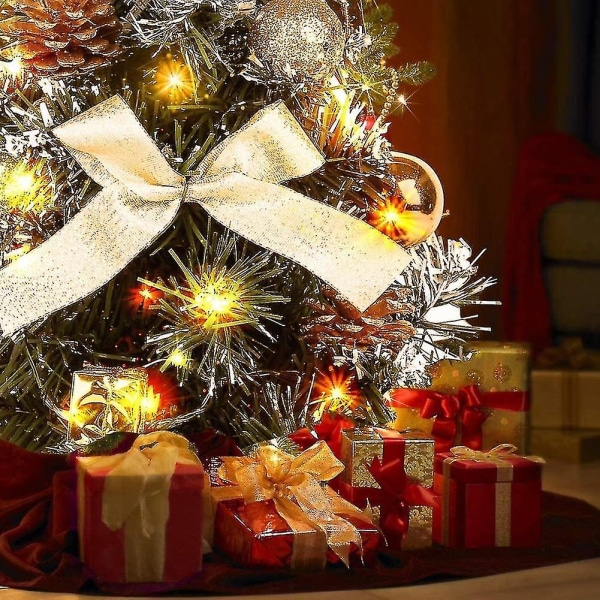 Lille juletræ med lys, mini desktop dekoreret juletræ (40cm)-xinhan