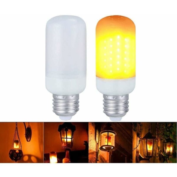 LED-lampaeffekt Flamsimulerad naturlig eld E27 E26 E14 E12 B22 Dekorativ lampa (E26) - MODOU