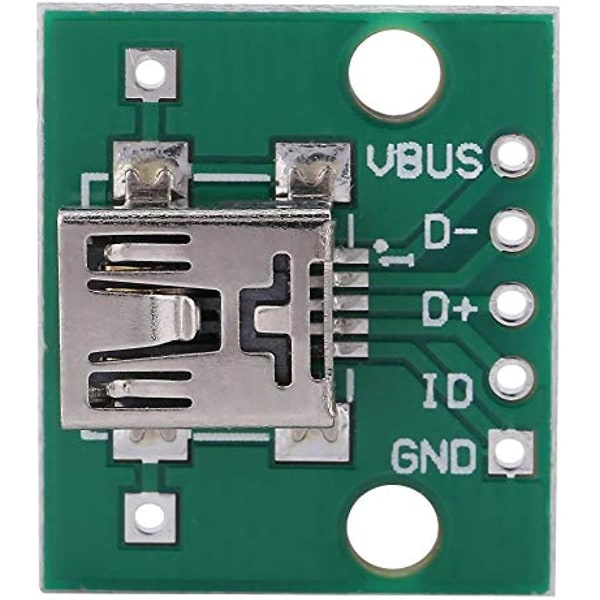 10 kpl mini USB dip-adapterilevy USB Breakout Board 5p 254 mm PCB-levylle tee USB