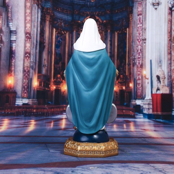 Välsignade Jungfru Maria statyett Delikat utförande med färg för hembordsdekorationer