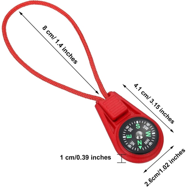 Mini Överlevnadskompass Utomhuscamping Vandringsficka Kompass Vätskefylld Minikompass på sladd för nödsituation Survival Kit Klockband Paracord Armband