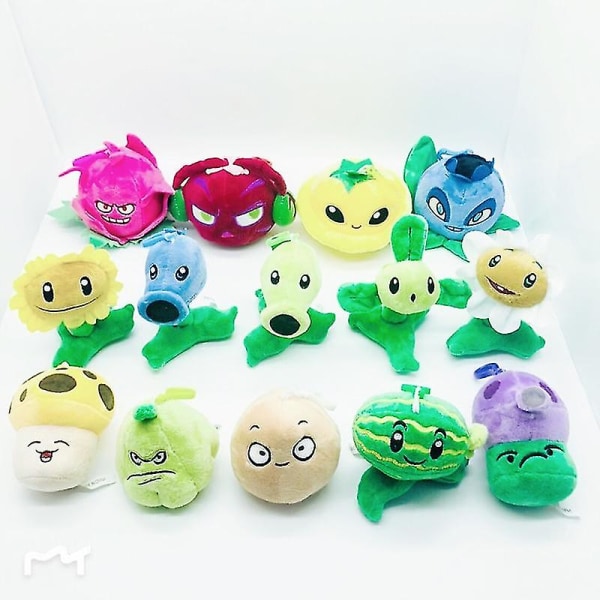 14st/lot Plants Vs Zombies Plyschleksaker 10cm Peashooter Nut Plyschhänge Cl