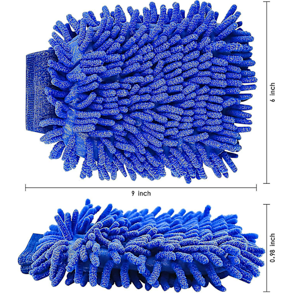 5 stk. Bilvask Handsker Chenille Mikrofiber Vask Handske Dobbeltsidet Ridsefri