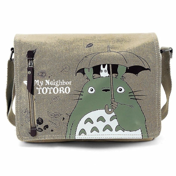 Min nabo Totoro Fashion Canvas Skulder Messenger Bag Skoleveske Barnegave（A）