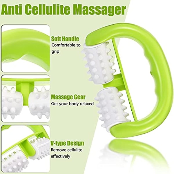 Anti-cellulite massagerulle kropsrullebørste vådtør brug til massage Reducerende cellulite kropsfascia rullebørste til kvinder Mænd Arme Skulder numse