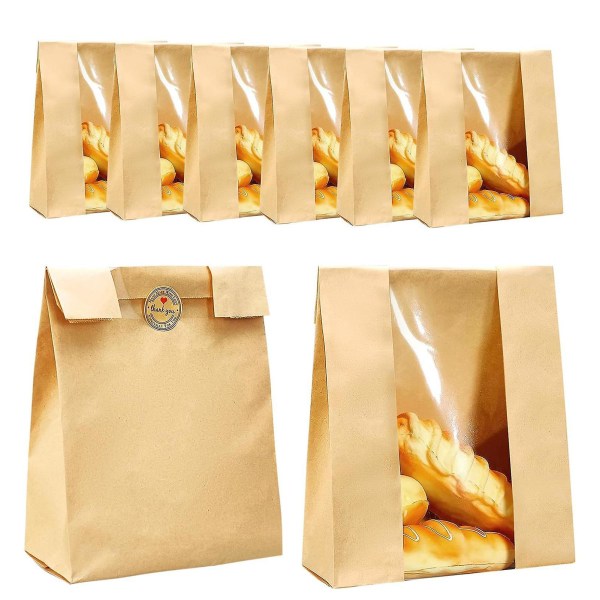 50 kpl suuria paperileipäpusseja ja tarroja. Suuren kapasiteetin hapanleipäpussit kotitekoiselle leipälle (keltainen)