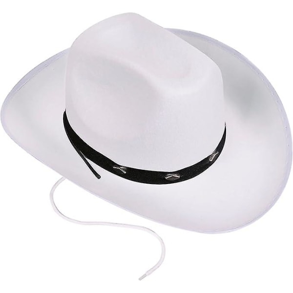 Cowboyhatt med uttrekkbar lukking, filtcowboyhatt for ekte cowboyer eller kostymefest - cowboy- og cowgirlhatte for voksne（D）