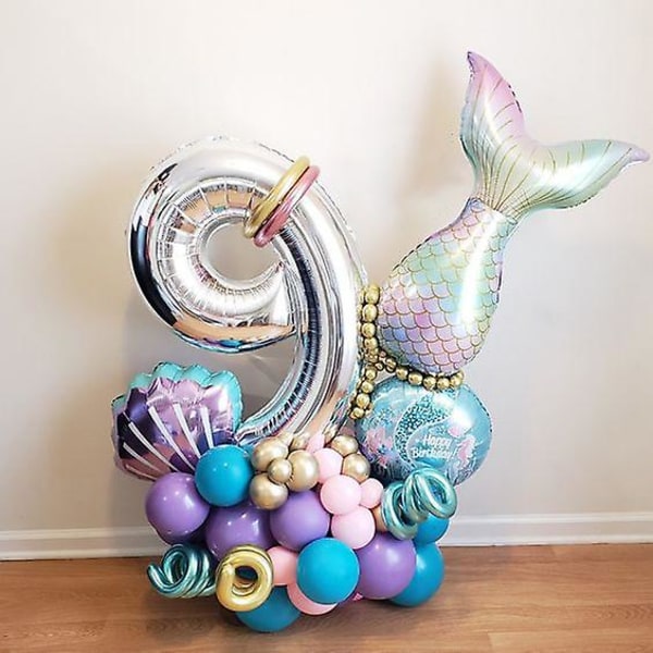 1 år gammal 32 tums digital set Shell Barnfödelsedag Baby Shower Party Dekoration (18*16*9)