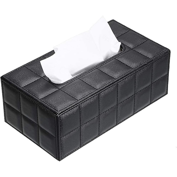 Stylish Pu Leather Tissue Box Holder, Rectangular Napkin Holder, Pumping Paper Case Dispenser, Tissue Holder With Magnetic Bottom For Home Office Auto