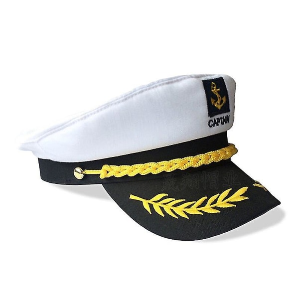 Adult Yacht Navy Cap CAN säätää Navy Cap Miesten Universal Style Valkoinen / Musta Punainen (Valkoinen)