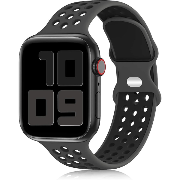 Sportband kompatibelt för Apple Watch -band 38mm 40mm 41mm, andningsbart mjukt silikon Sportbytesrem Damer Män Kompatibel för Iwatch-serien