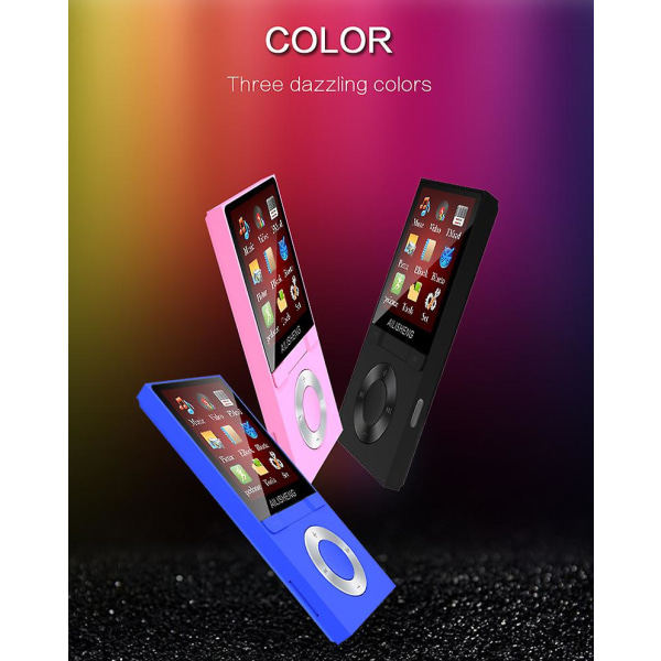 Bluetooth 4.0 Mp3 / Mp4-spelare med 8gb minneskort, 1,8 tums LCD-skärm, video/röstinspelning/fm-radio, e-boksläsare svart