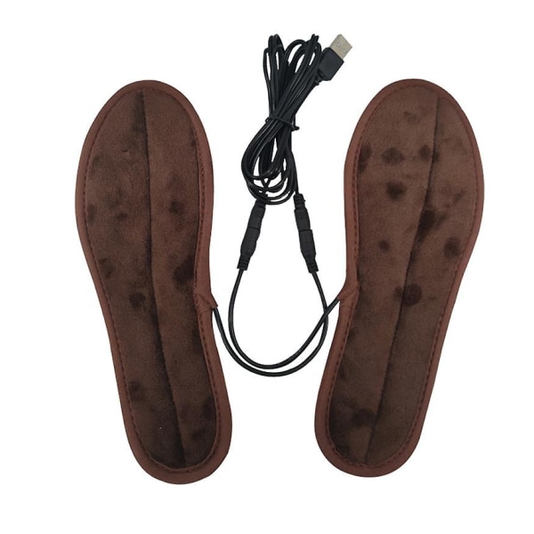USB elektrisk innersula Varmare fotvärmare Uppladdningsbar gångbar och tvättbar värmesula 37-38(24cm)