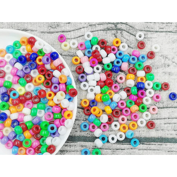 Akrylponnypärlor Godisfärg Akrylmix Craft Ponnypärlor, 300st Big Hole Bucket Beads Rispärlor Diverse Blandade Plast Pastellpärlor För Gör-det-själv