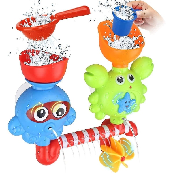 Badelegetøj Badekarlegetøj Velegnet til 1 2 3 4-årige børn Badevæglegetøj Vandfald Fødselsdagsgave Kreativ farveæske Børn kan lide