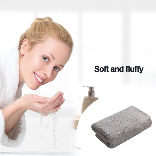 Handdukar set av 4- 100 % bomull Mjuk plyschabsorberande badhandduk-premium tvättlappar för spa, badrum (34*73 cm) Grå