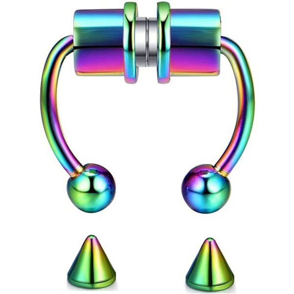 Easygnal Magnetisk Septum Næsering Hestesko Rustfrit Stål Falsk Næse Septum Ringe Ikke-gennemhullet Klips På Næse Hoop Ringe