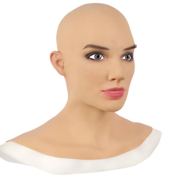 Realistisk kvinnelig latex hodedekke cosplay fancy dress maske festrekvisitt