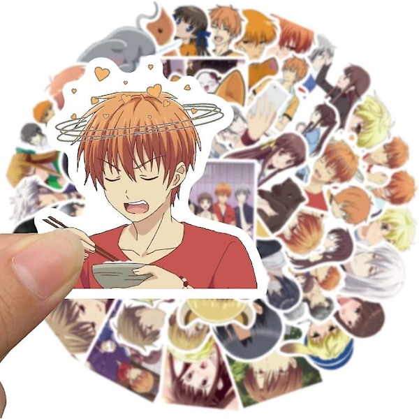 50 stk. Fruits Basket Anime Stickers Vinyl Dekal Til Laptop Scrapbog Kuffert Fest Vandflaske Cykel Bagage Telefon Bumper Teen Kids Gave Dekoration