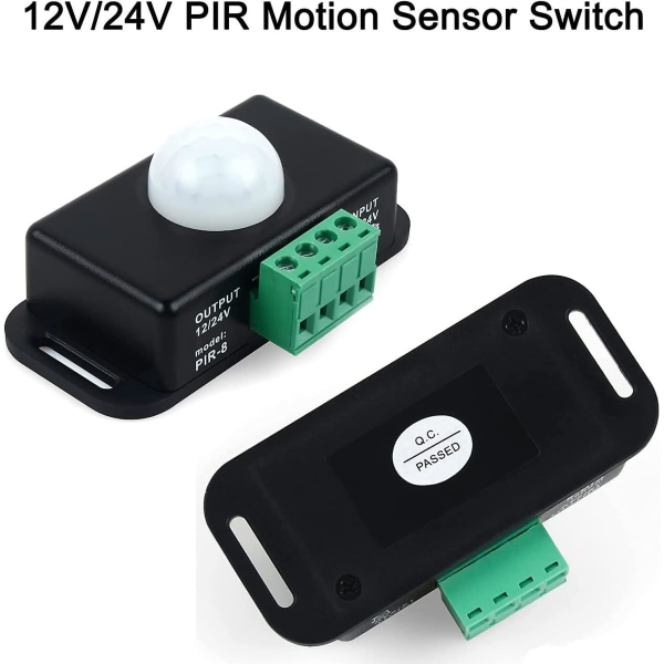 2-osainen liiketunnistinkytkin, 12v/24v Pir-sensorin led-kytkinohjain joustaville led-nauhoille