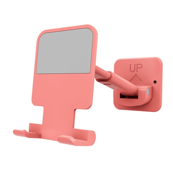 Veggmontert mobiltelefonbrakett Justerbar uttrekkbar telefonbrakett for baderomsbadekar (rosa)