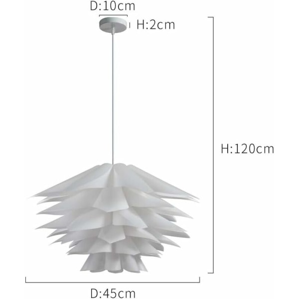 MINKUROW DIY Lampskärm Pendellampa Lotus Flower Chandelier Kit med monteringsdiameter 45 cm med 48 blad Varmvit 3000K