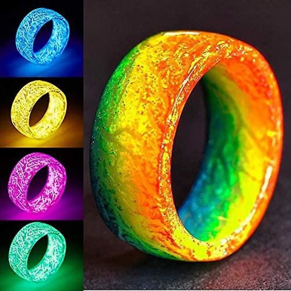 Luminous Glow Ring - Lysande Ring i Mörkret Unisex Dekoration Fluorescerande Ring Smycken för Kvinnor Män, Grön, 1111