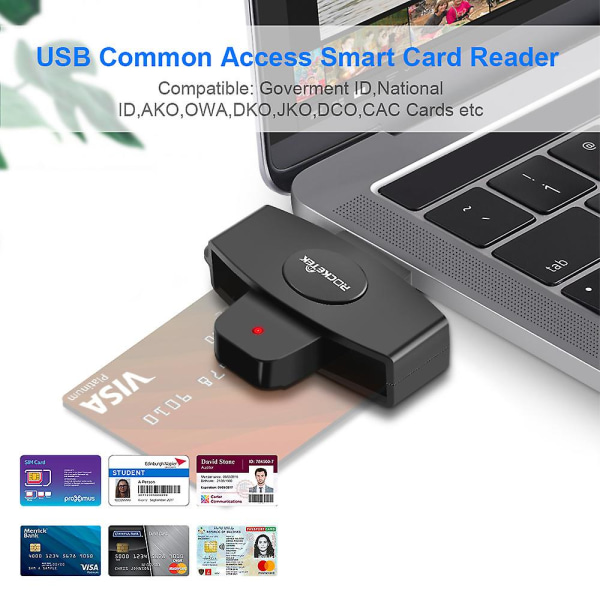 USB smartkortsläsare Cac-kort Bankskattedeklaration Simkort /ic-kort ID-kortläsare