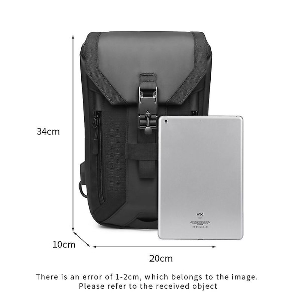 Ozuko Men Outdoor Multifunktionell Vattentät Messenger Bag med Extern USB laddningsport